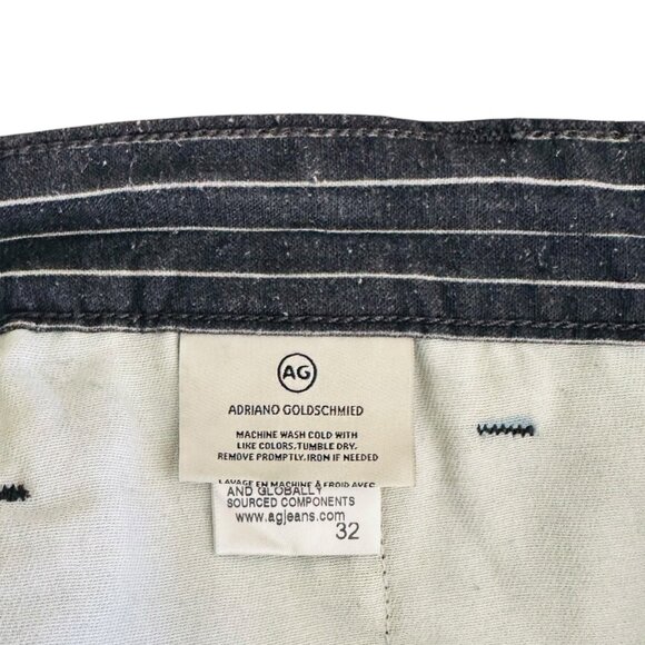 AG Adriano Goldschmied Men's Size 32 Payton Drawstring Cropped Stripe Blue Pants - Picture 6 of 9